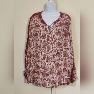 Lucky Brand Paisley Floral Bouse